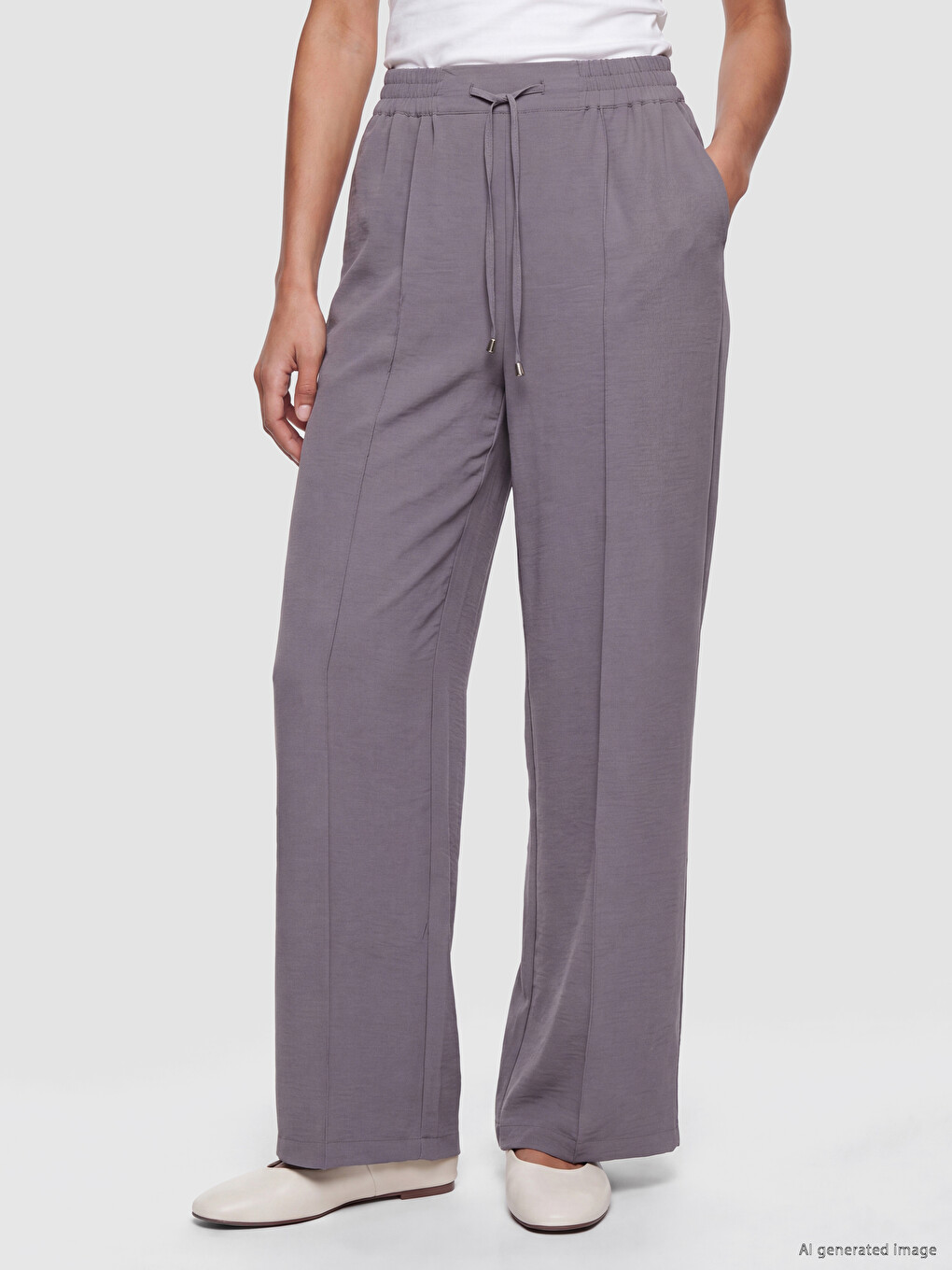 Pantalon Gris Femme-1
