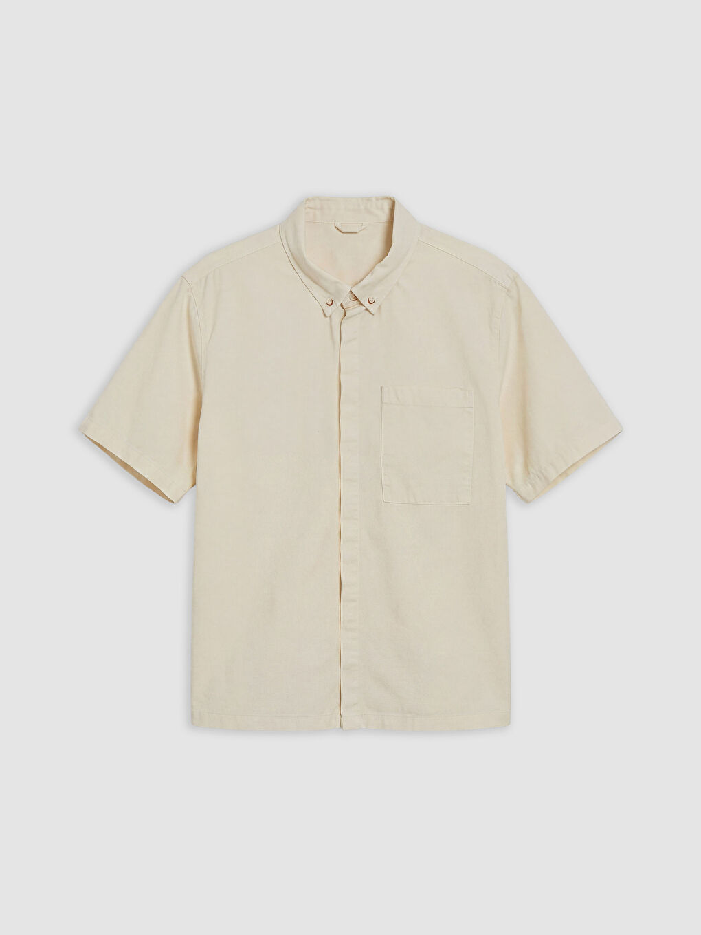 Ekru Loose Fit Erkek Gömlek