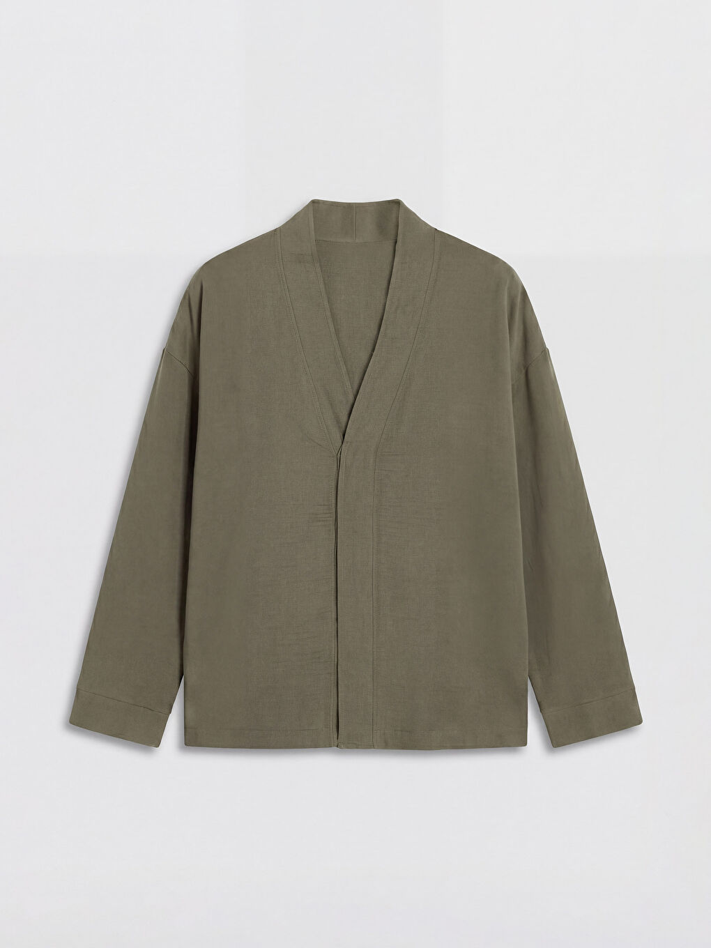 Haki Loose Fit Erkek Gömlek-4