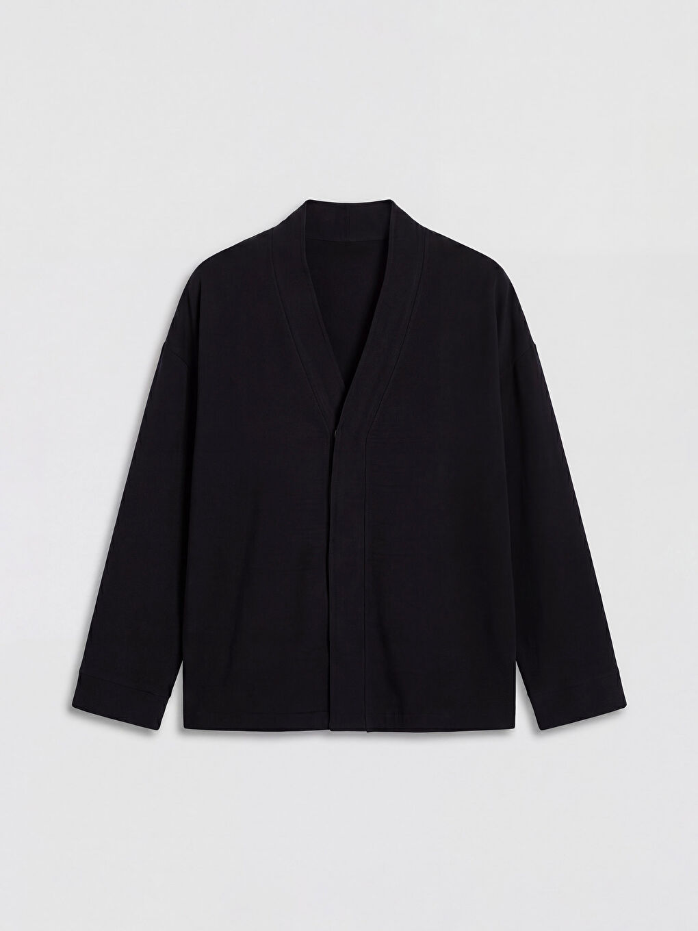 Siyah Loose Fit Erkek Gömlek-4