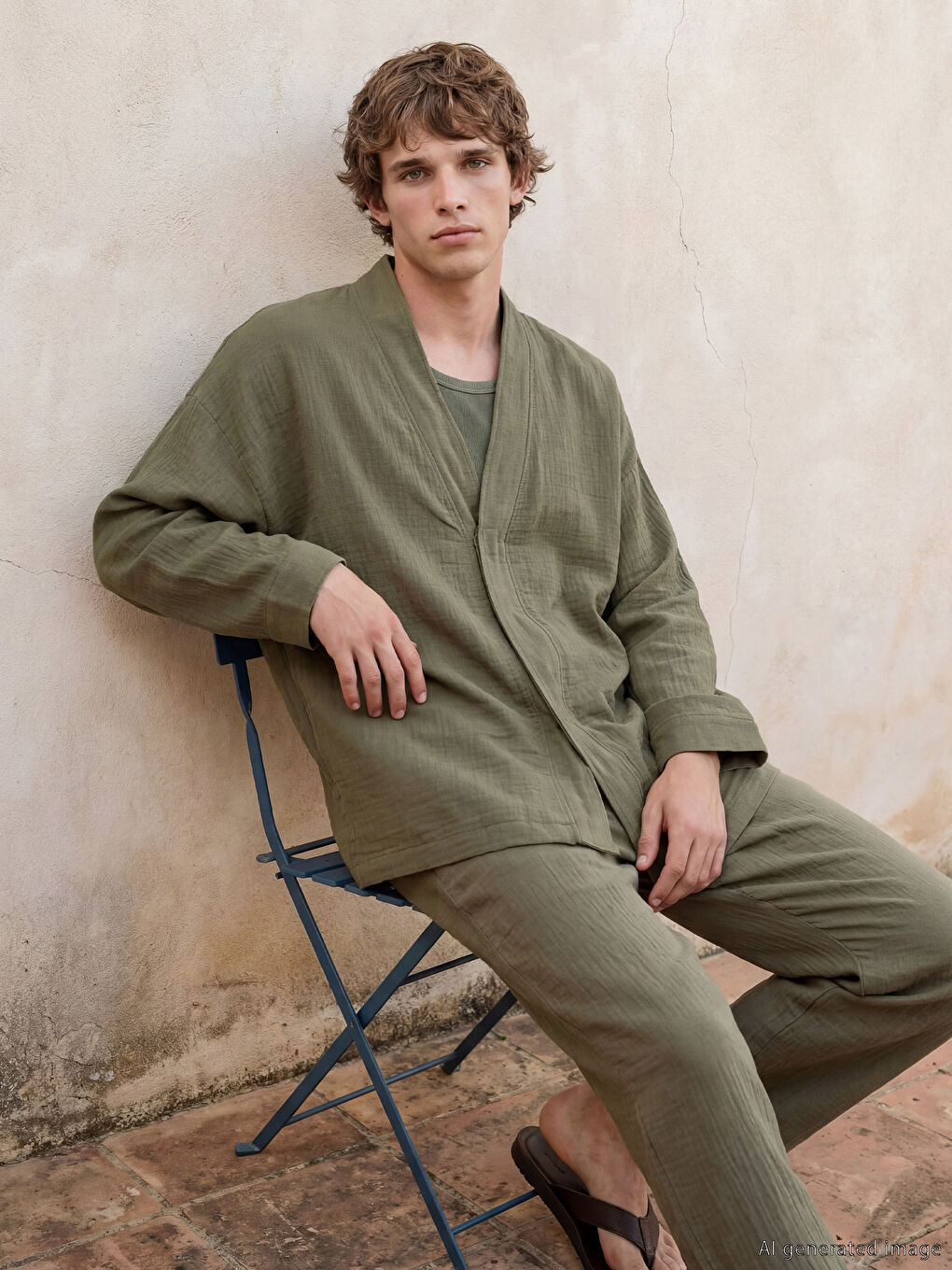 Haki Loose Fit Erkek Gömlek