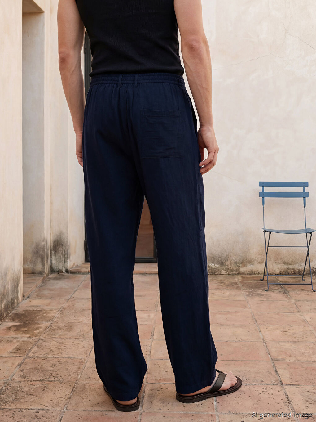 Lacivert Loose Fit Erkek Pantolon-2