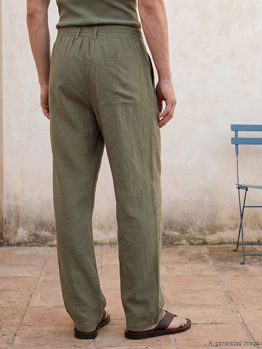 Haki Loose Fit Erkek Pantolon-2