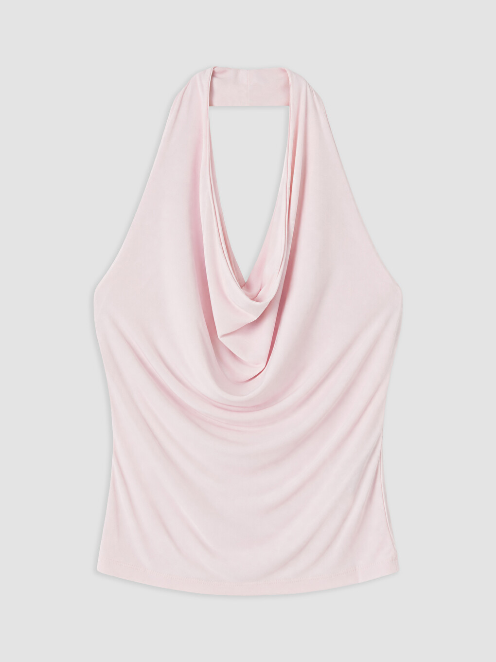 Lila Halter Yaka Büzgülü Bluz