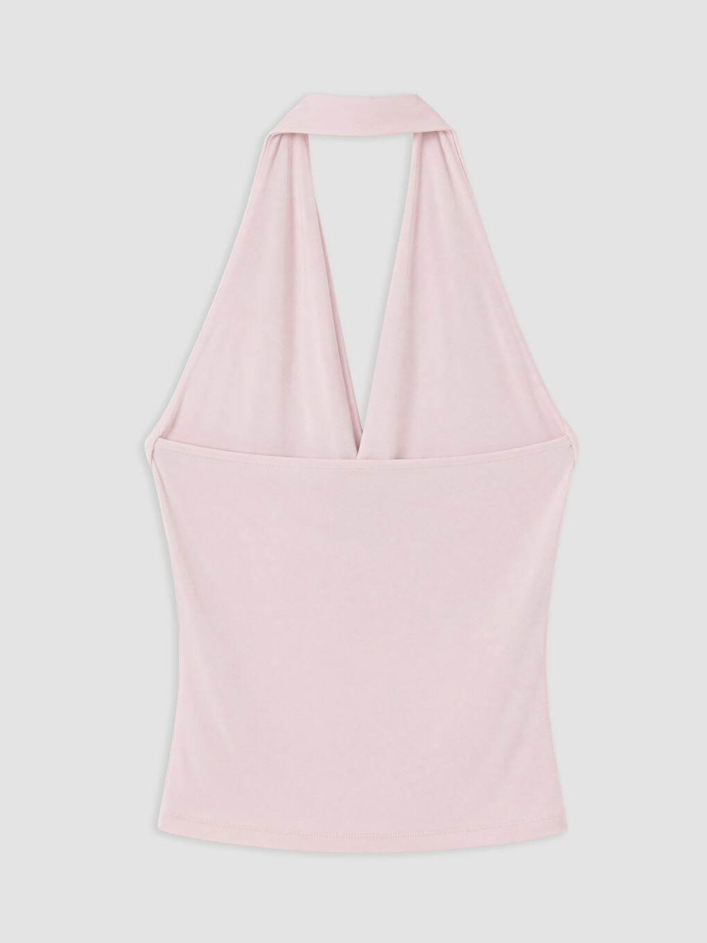 Lila Halter Yaka Büzgülü Bluz-1