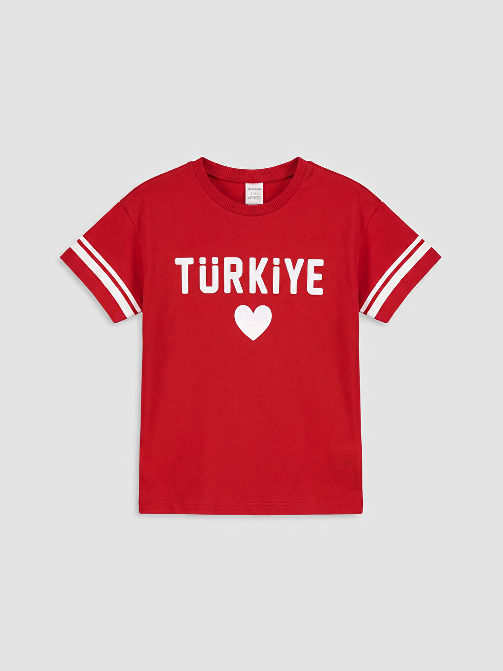 Kırmızı Türkiye Baskılı Kız Çocuk Tişört
