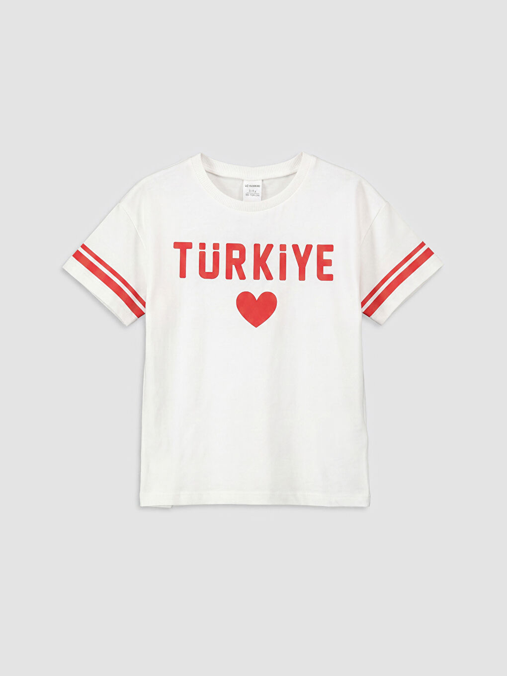 Beyaz Türkiye Baskılı Kız Çocuk Tişört