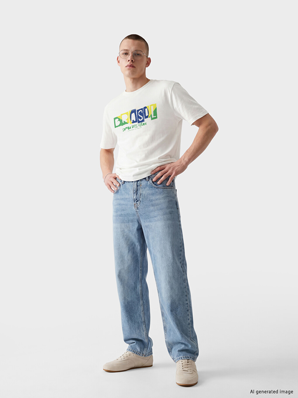 Crew Neck Brazil Printed Men's T-Shirt-1