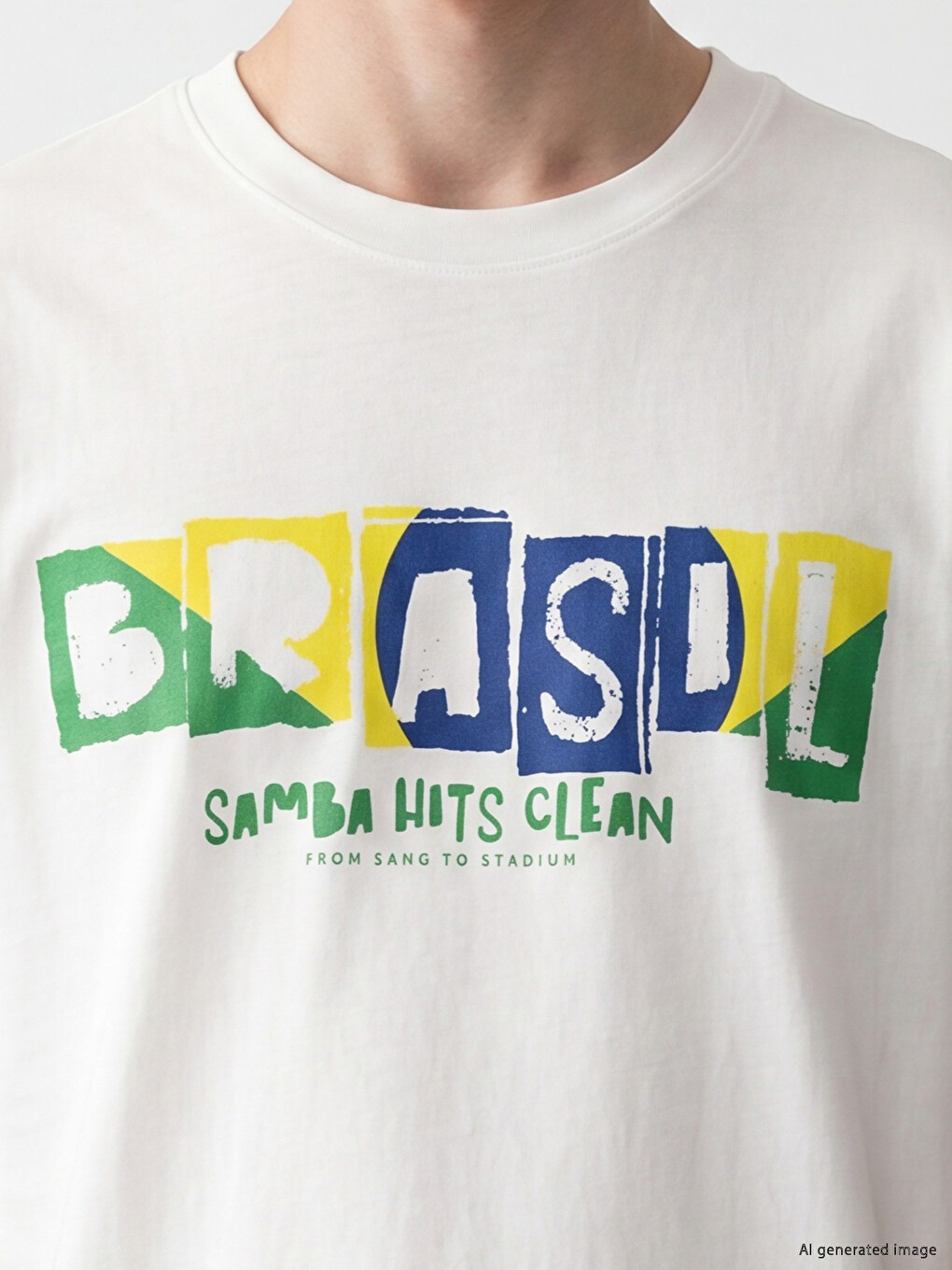 Crew Neck Brazil Printed Men's T-Shirt-2