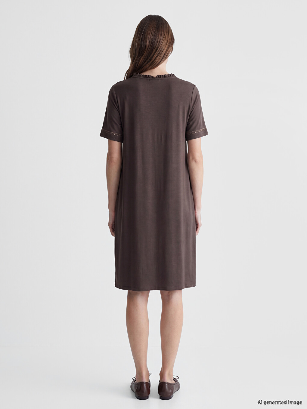 Tie Neck Patterned Dress-3