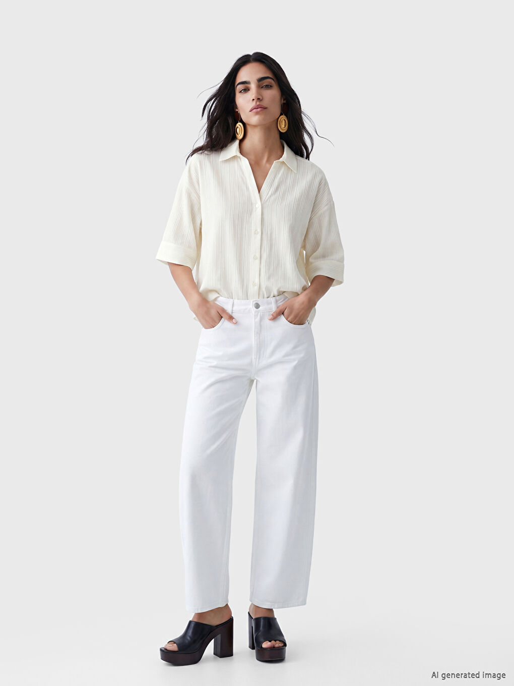 Striped Oversize Women's Shirt-1