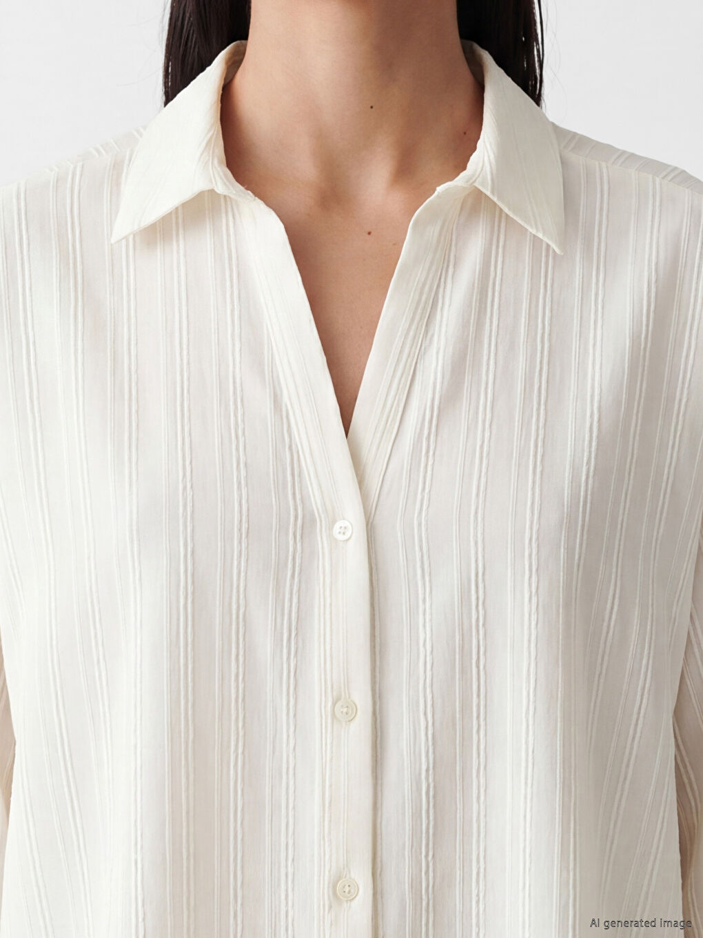 Striped Oversize Women's Shirt-2