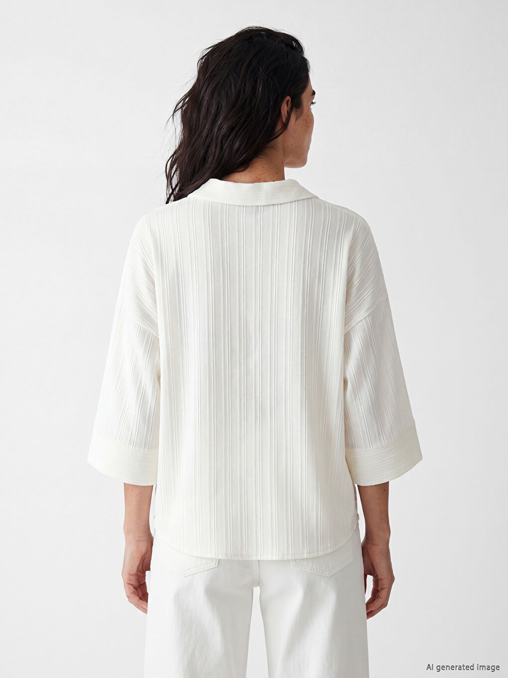 Striped Oversize Women's Shirt-3