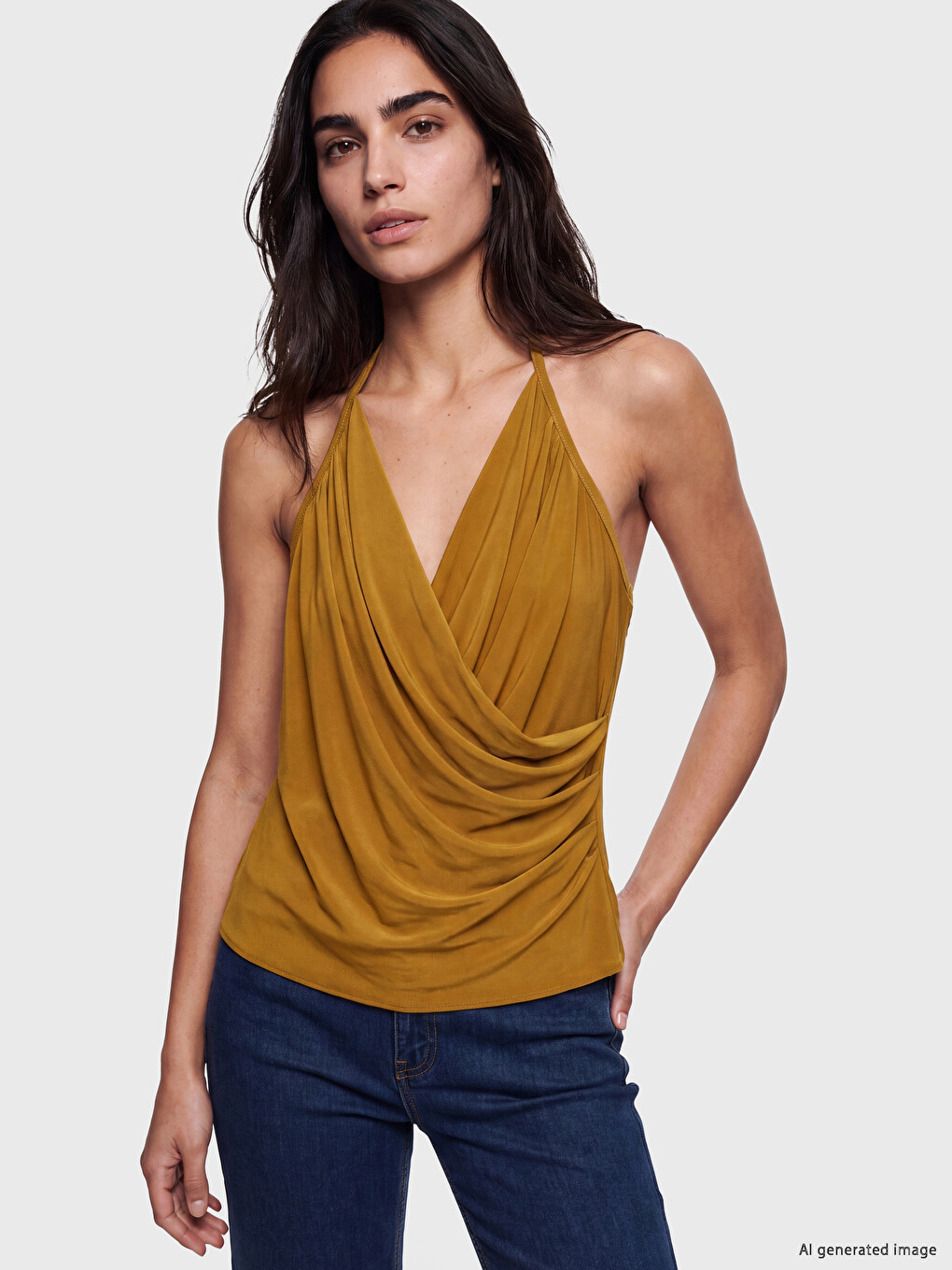 Halter Neck Ruched Blouse