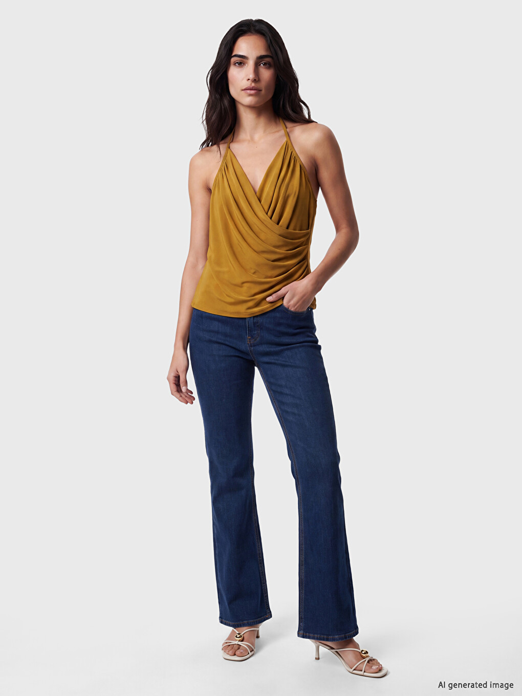 Halter Neck Ruched Blouse-1