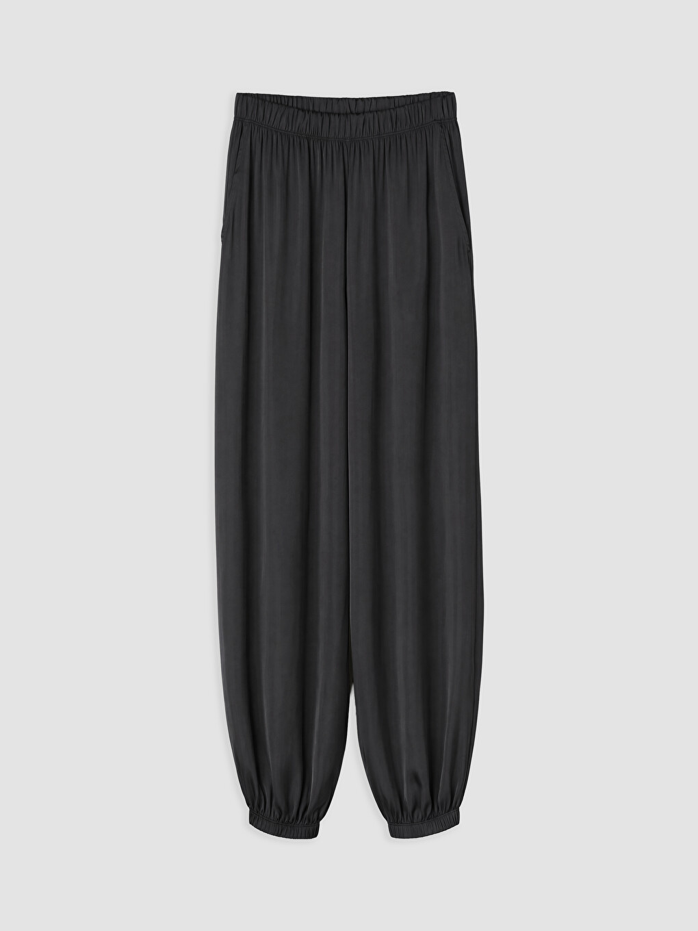 Siyah Beli Lastikli Kadın Jogger Pantolon