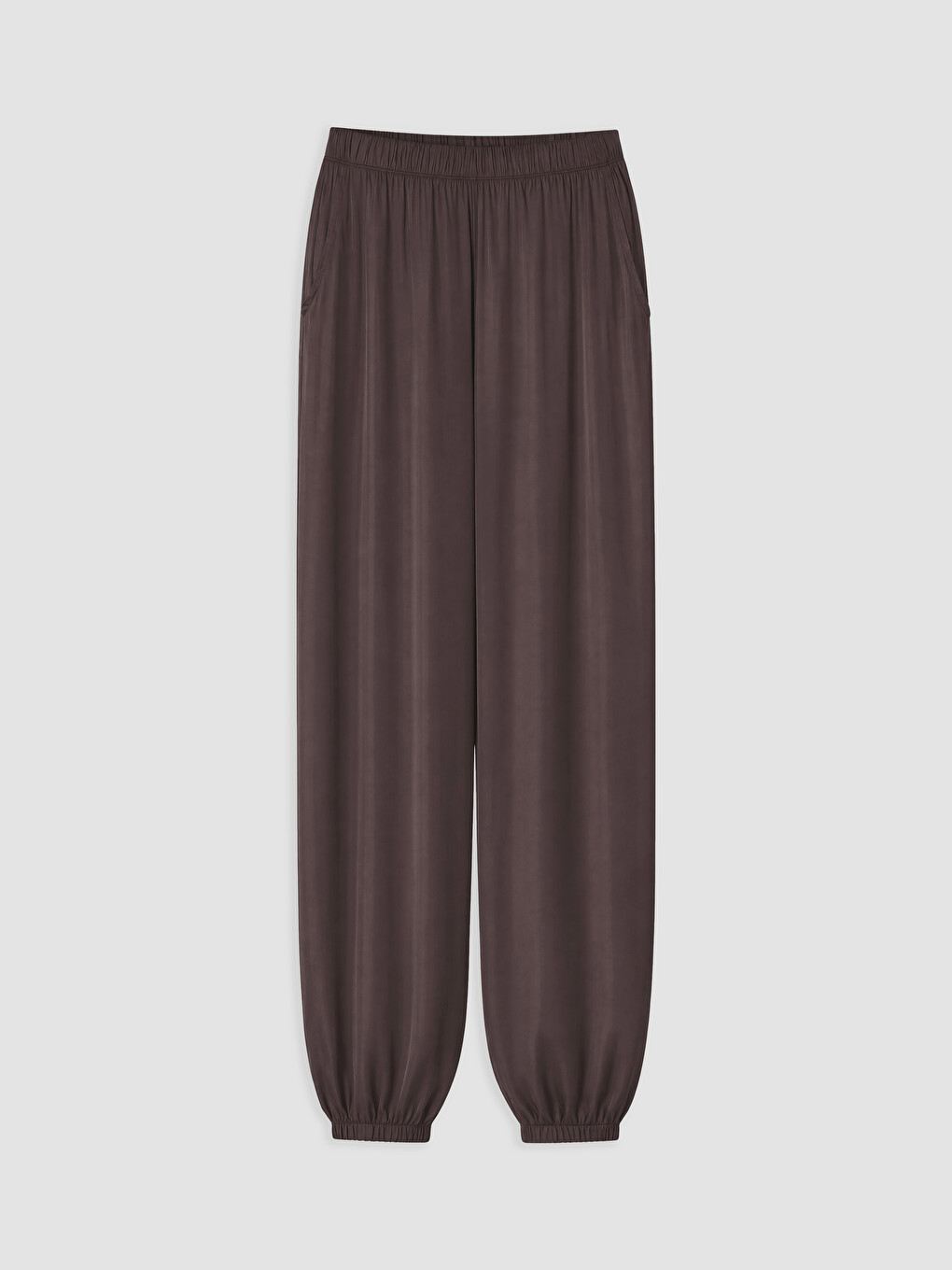 Kahverengi Beli Lastikli Kadın Jogger Pantolon-4
