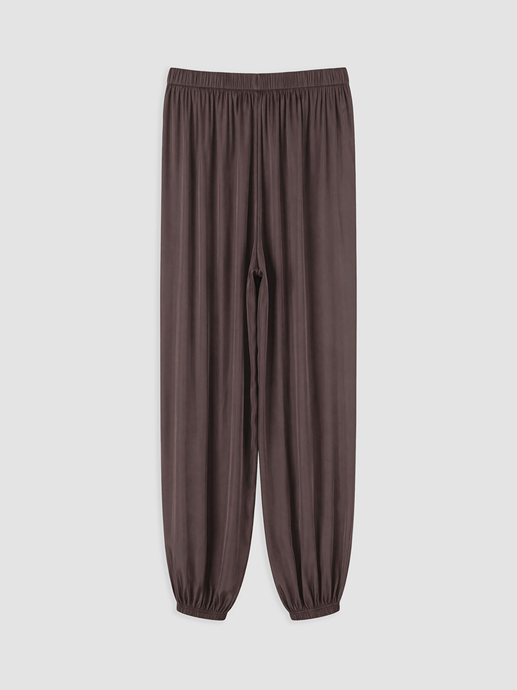 Kahverengi Beli Lastikli Kadın Jogger Pantolon-5