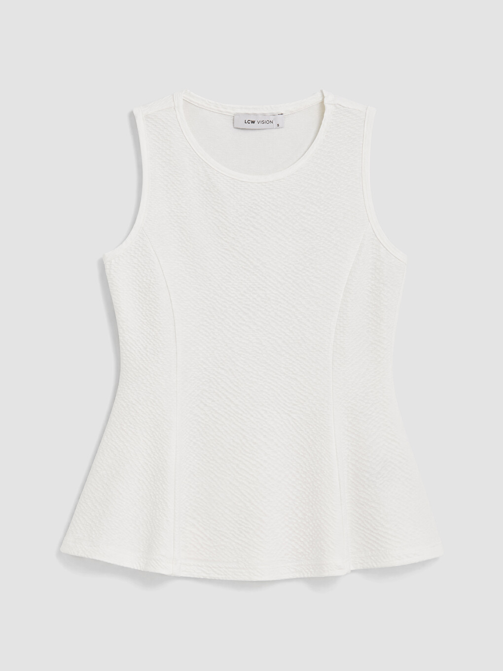 Ekru Bisiklet Yaka Peplum Bluz