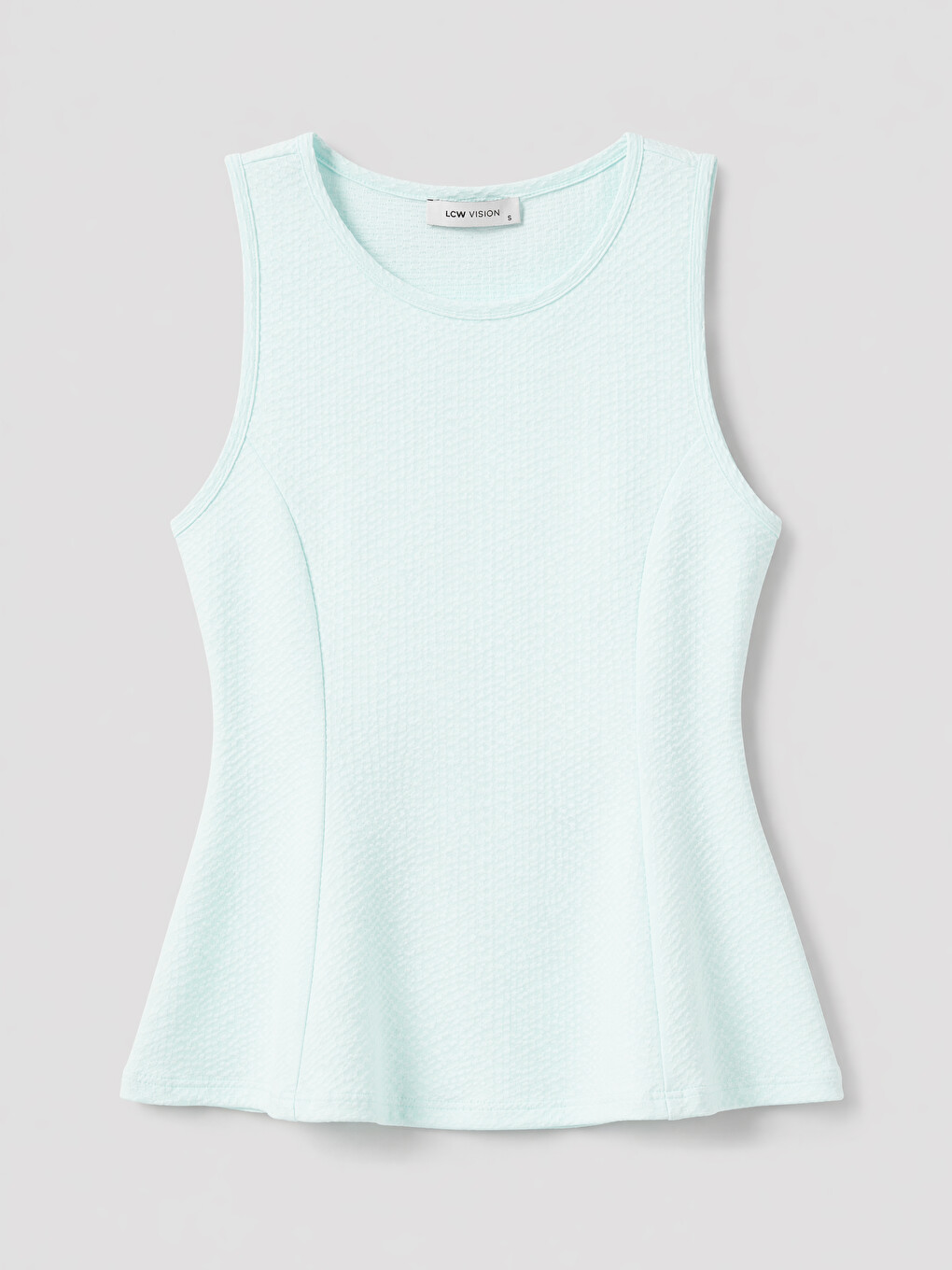 Turkuaz Bisiklet Yaka Peplum Bluz