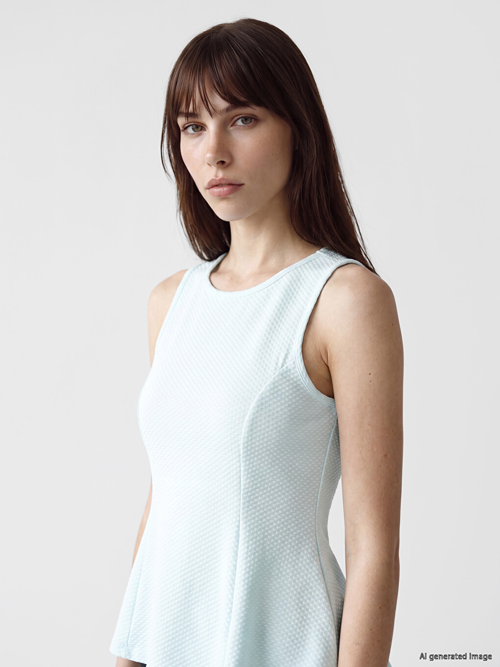 Crew Neck Peplum Blouse-2