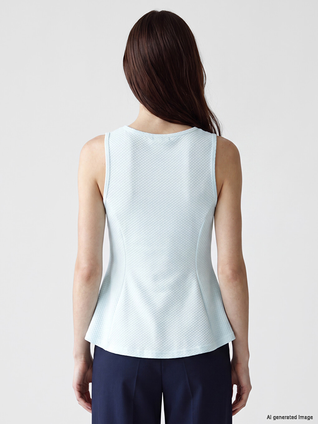 Crew Neck Peplum Blouse-3