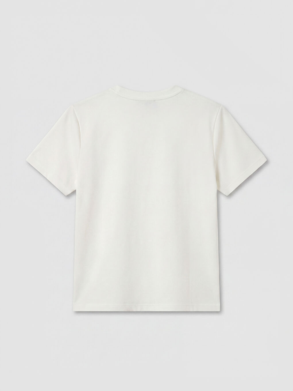 Beyaz Bisiklet Yaka Paris Baskılı Kadın Tişört-1