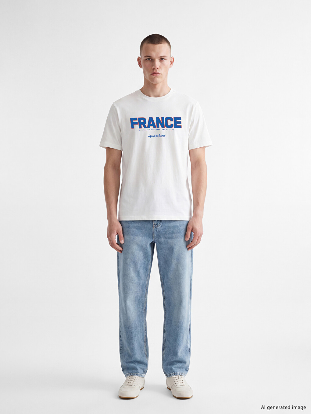 Crew Neck France Printed Men's T-Shirt-1