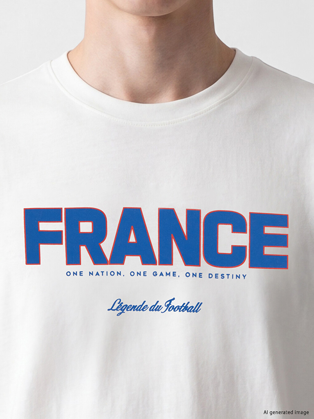 Crew Neck France Printed Men's T-Shirt-2