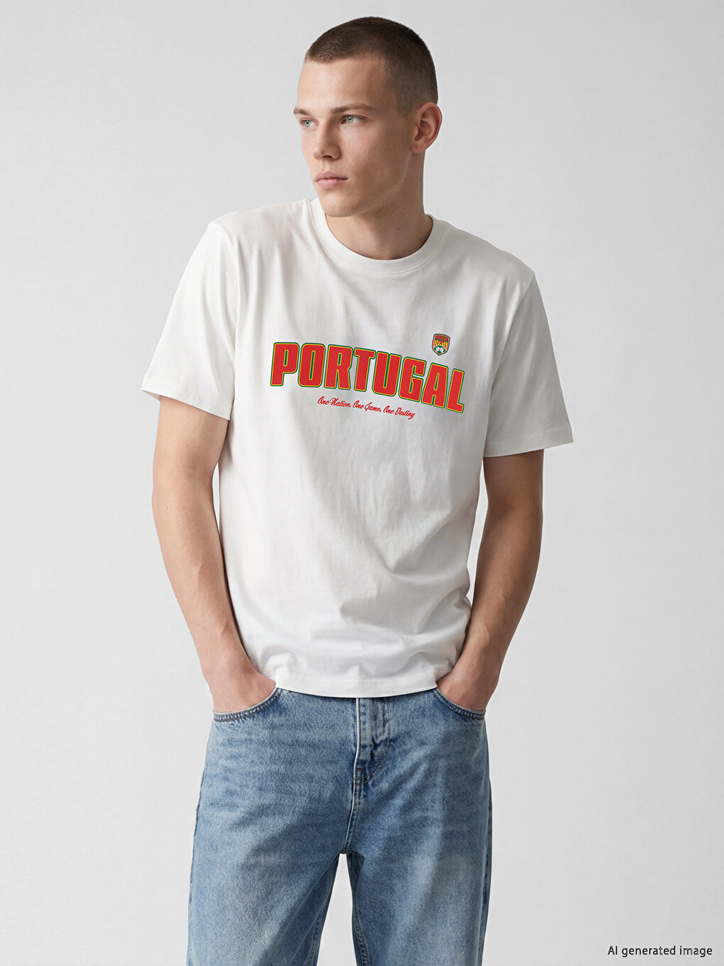 Crew Neck Portugal Printed Men's T-Shirt