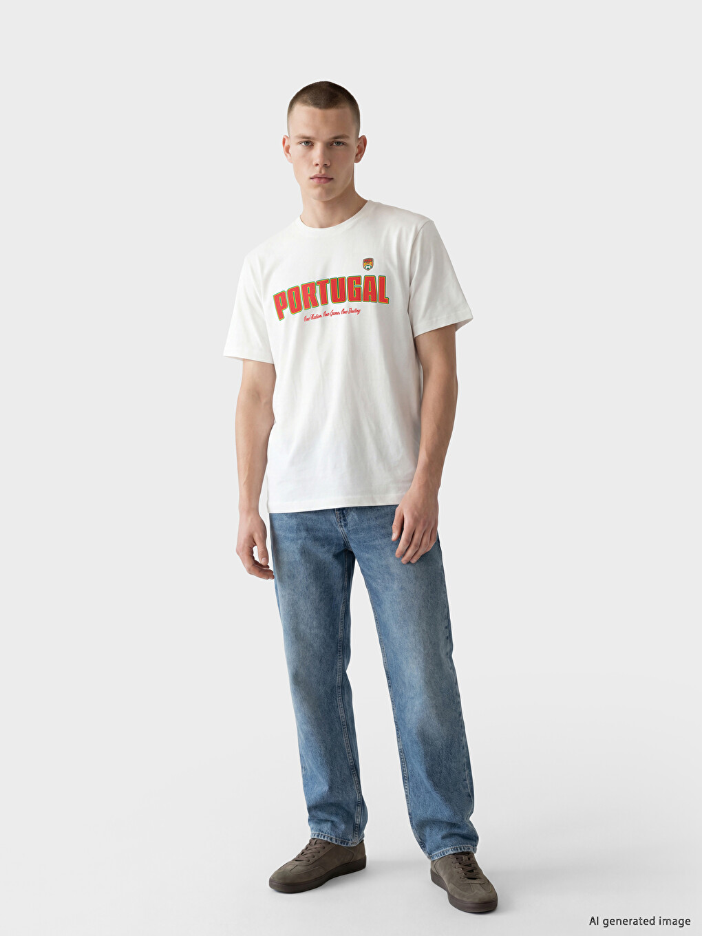 Crew Neck Portugal Printed Men's T-Shirt-1