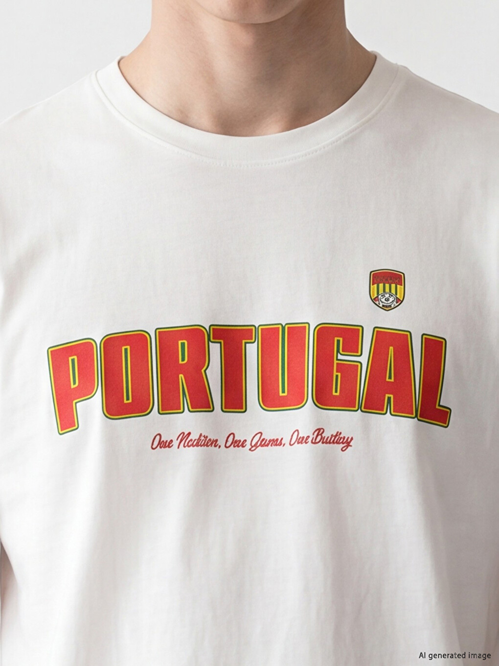 Crew Neck Portugal Printed Men's T-Shirt-2