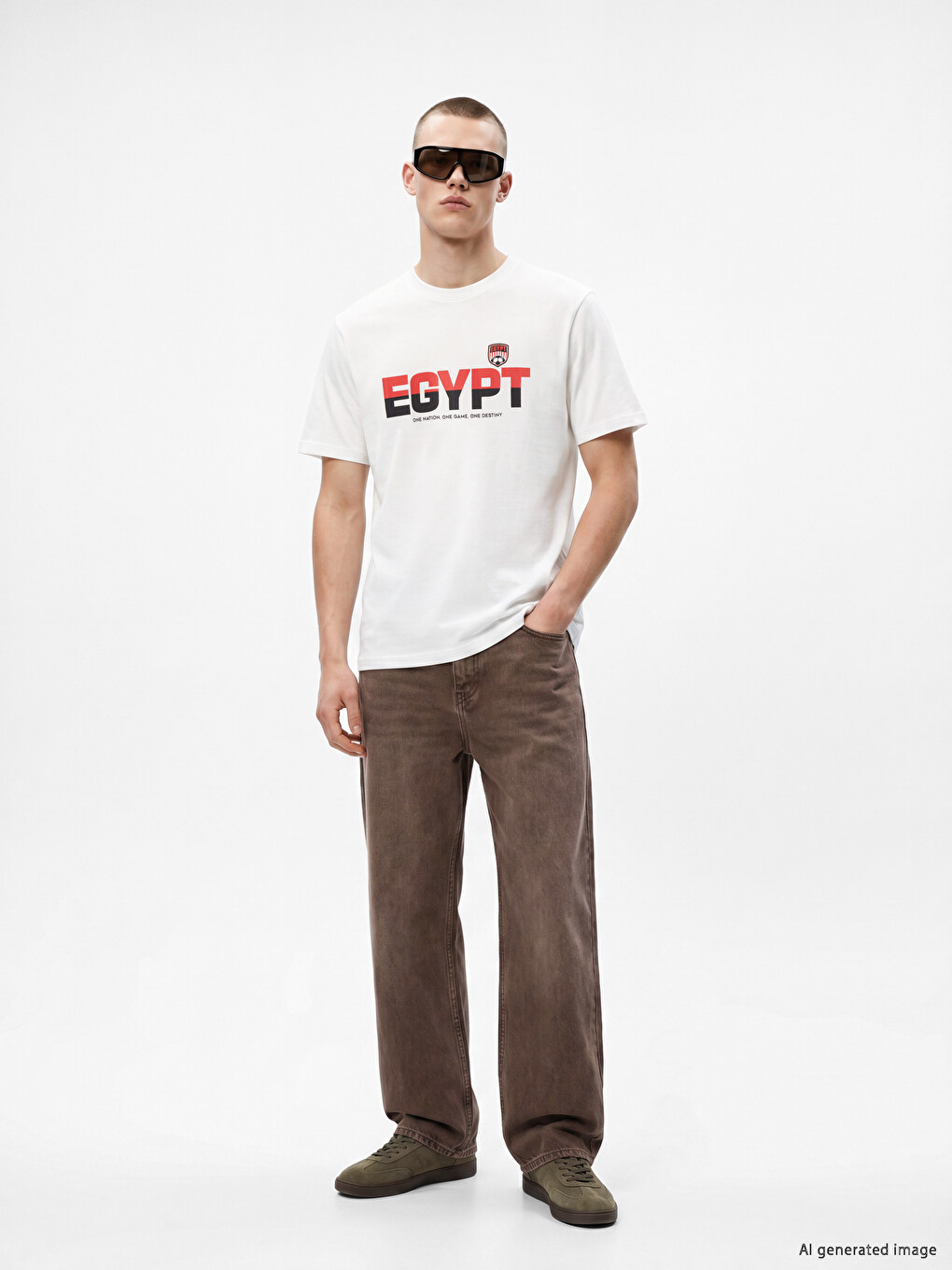 Crew Neck Egypt Printed Men's T-Shirt-1