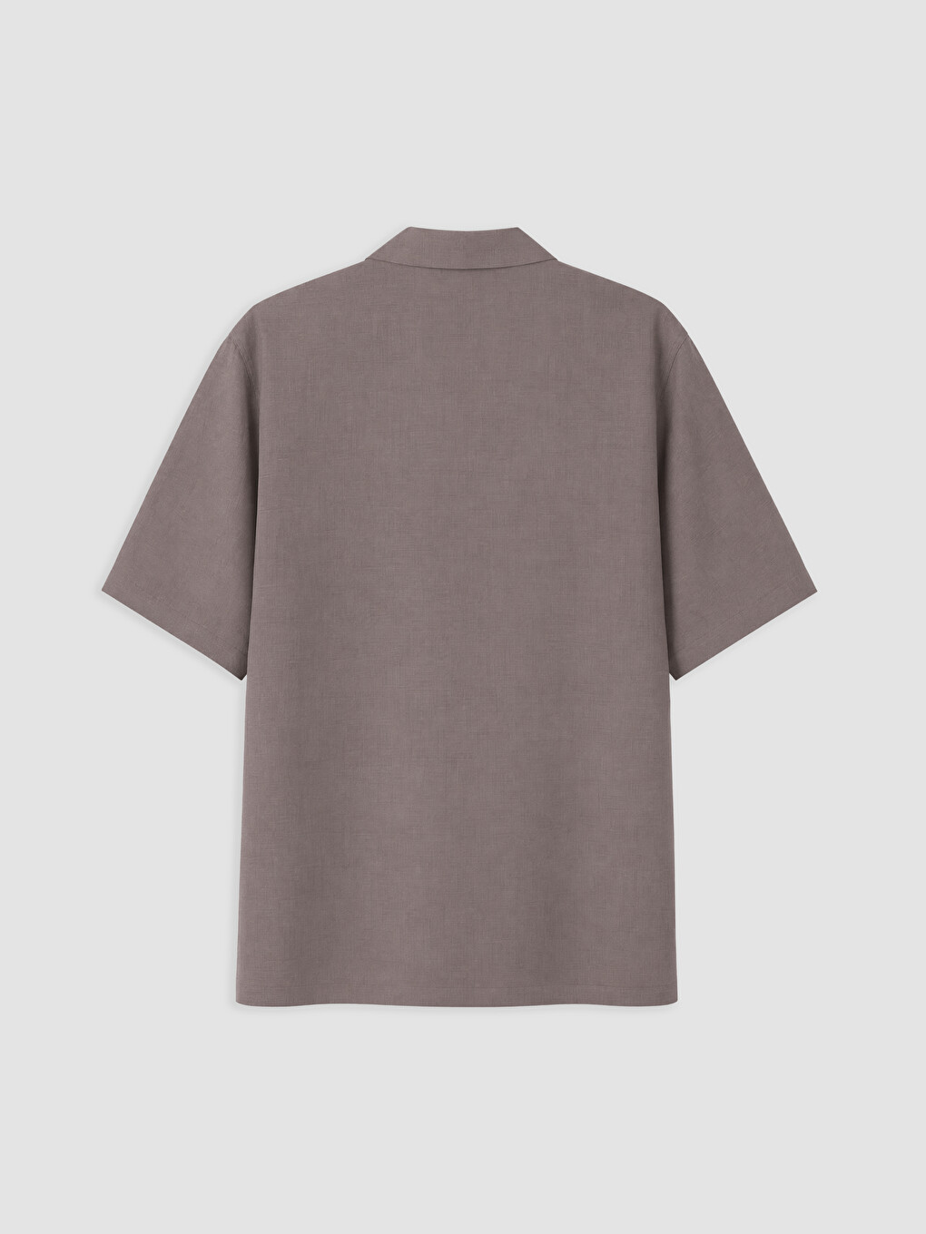 Mor Loose Fit Keten Karışımlı Erkek Gömlek-1