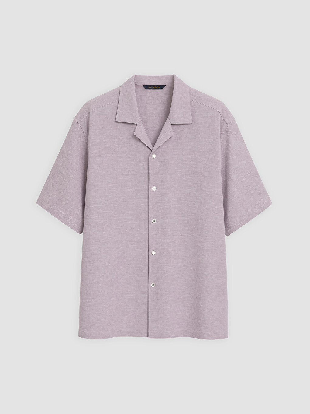 Mor Loose Fit Keten Karışımlı Erkek Gömlek