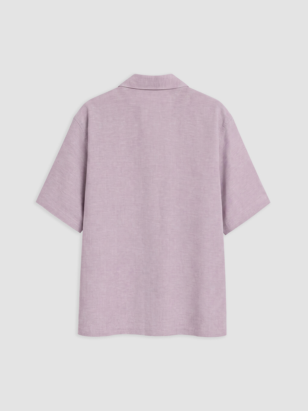 Mor Loose Fit Keten Karışımlı Erkek Gömlek-1