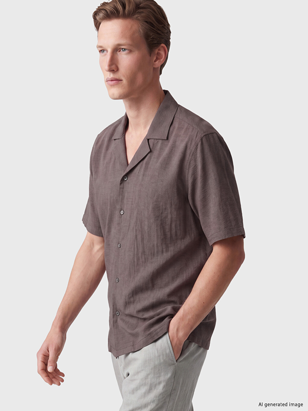 Loose Fit Linen Blend Men's Shirt-1