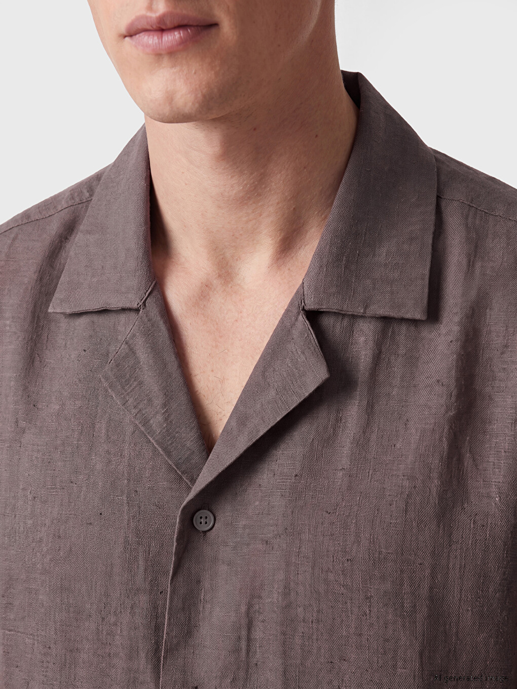 Loose Fit Linen Blend Men's Shirt-2