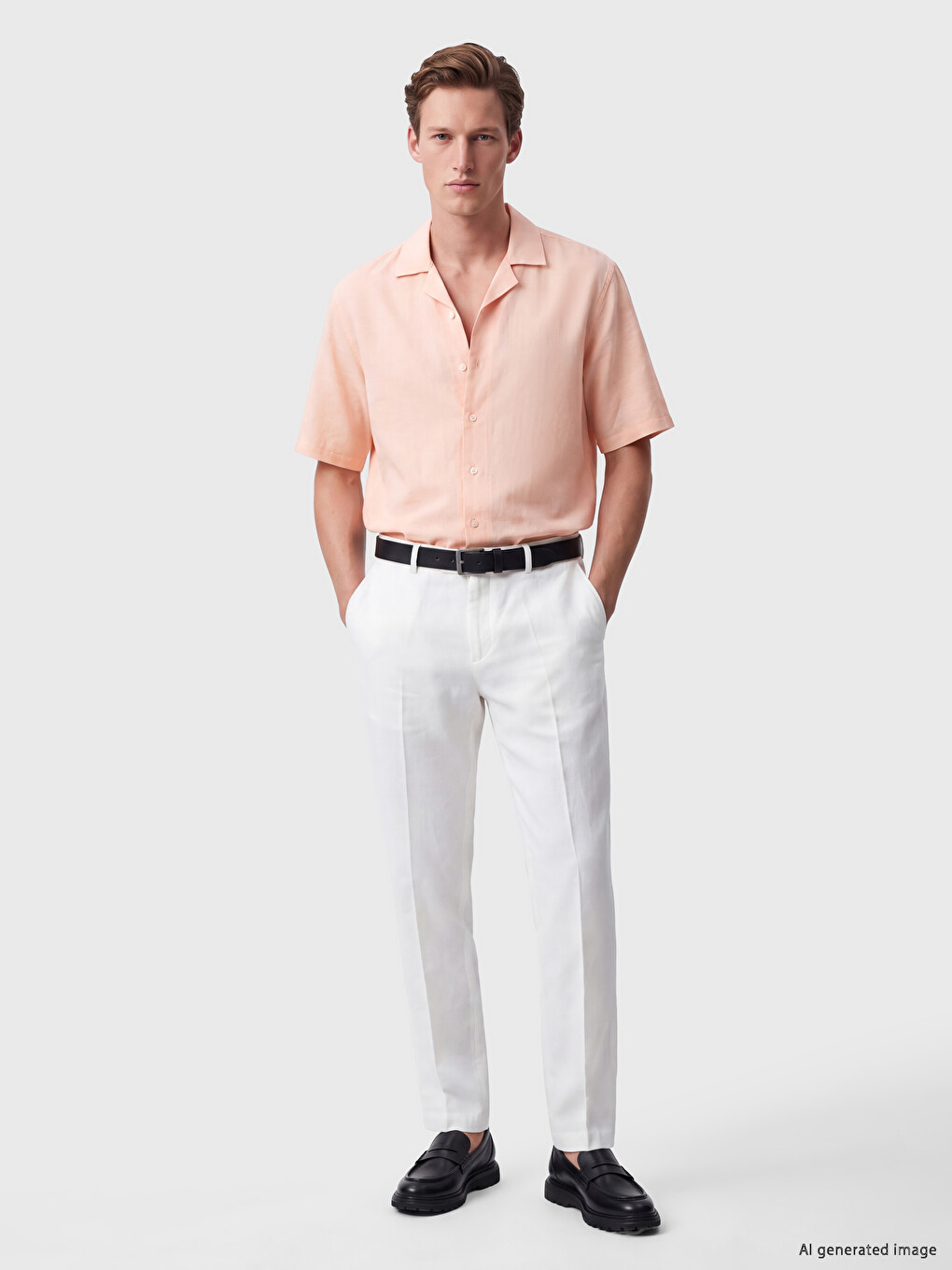 Loose Fit Linen Blend Men's Shirt-1