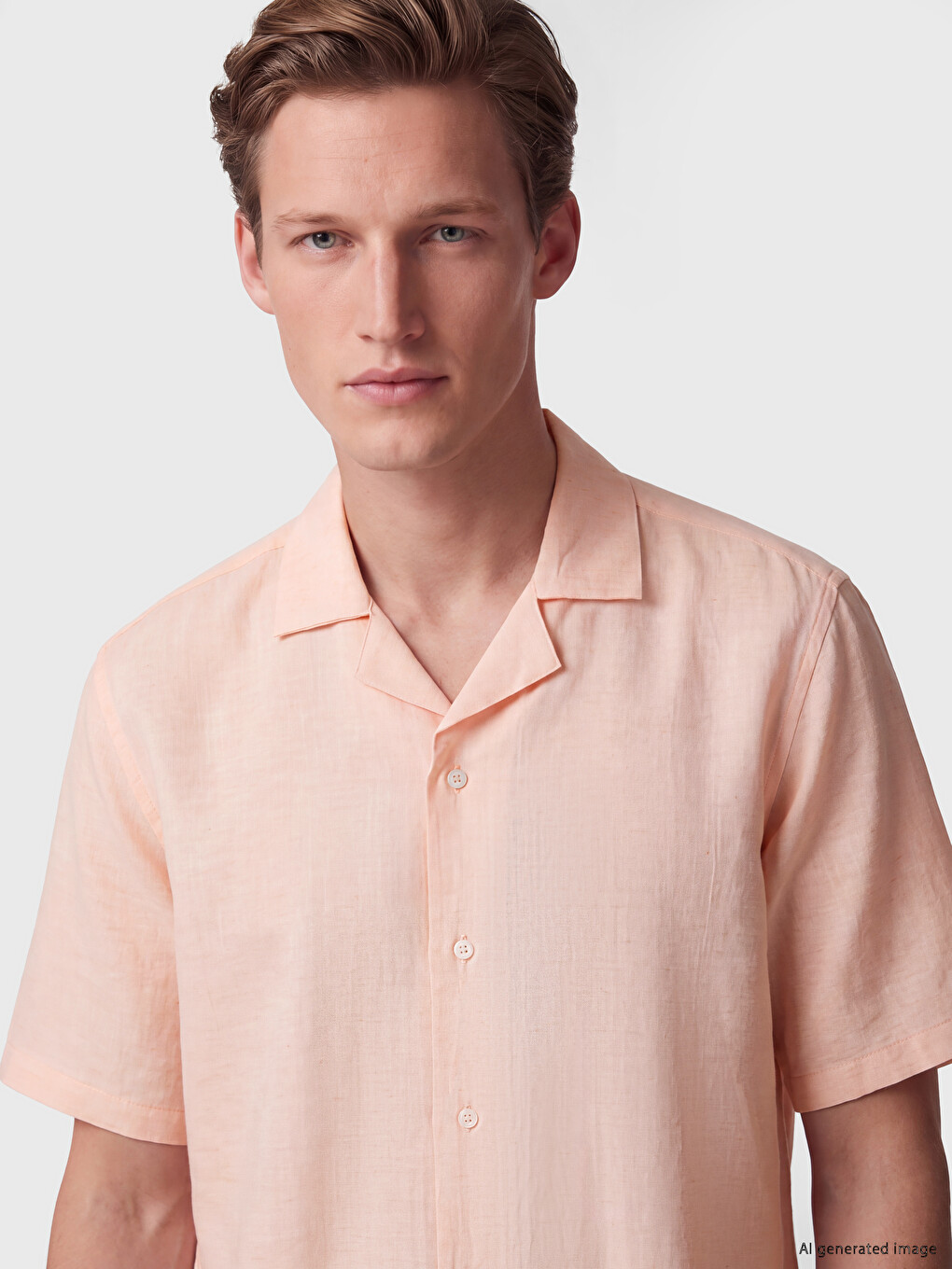 Loose Fit Linen Blend Men's Shirt-2
