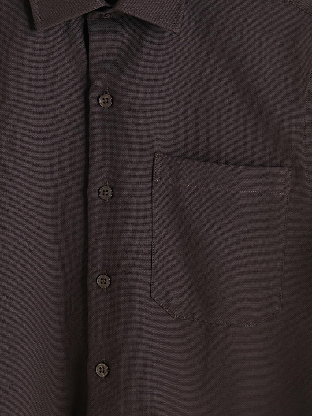 Kahverengi Regular Fit Armürlü Erkek Gömlek-5