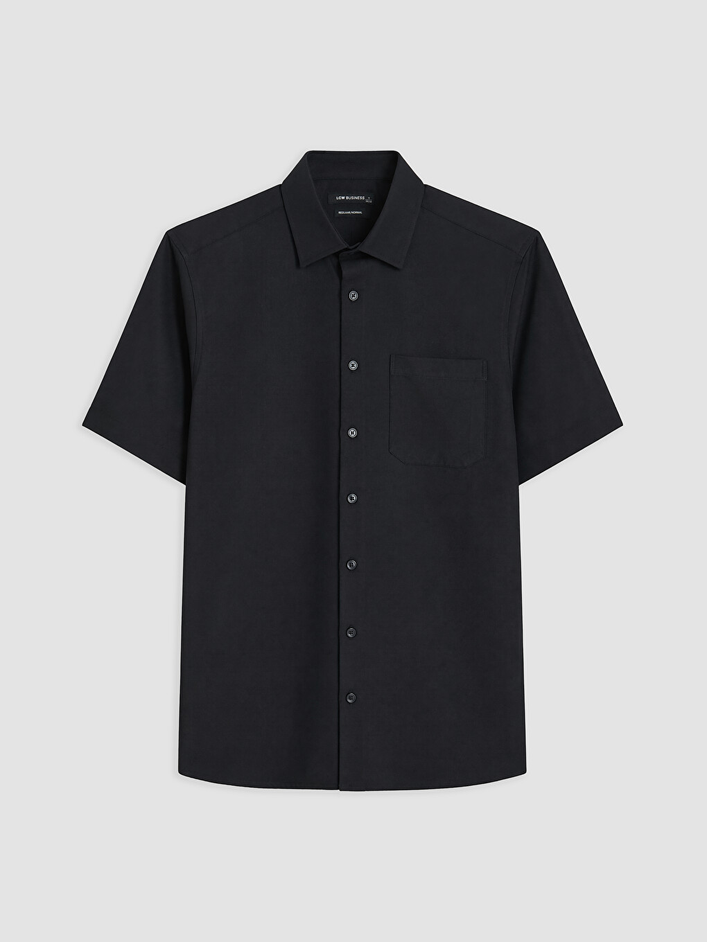 Siyah Regular Fit Armürlü Erkek Gömlek