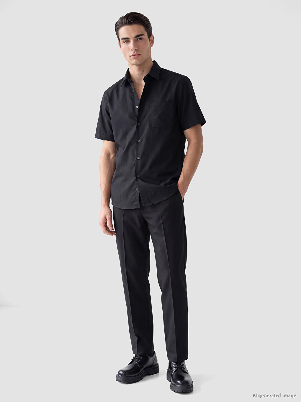 Regular Fit Dobby Men's Shirt-1