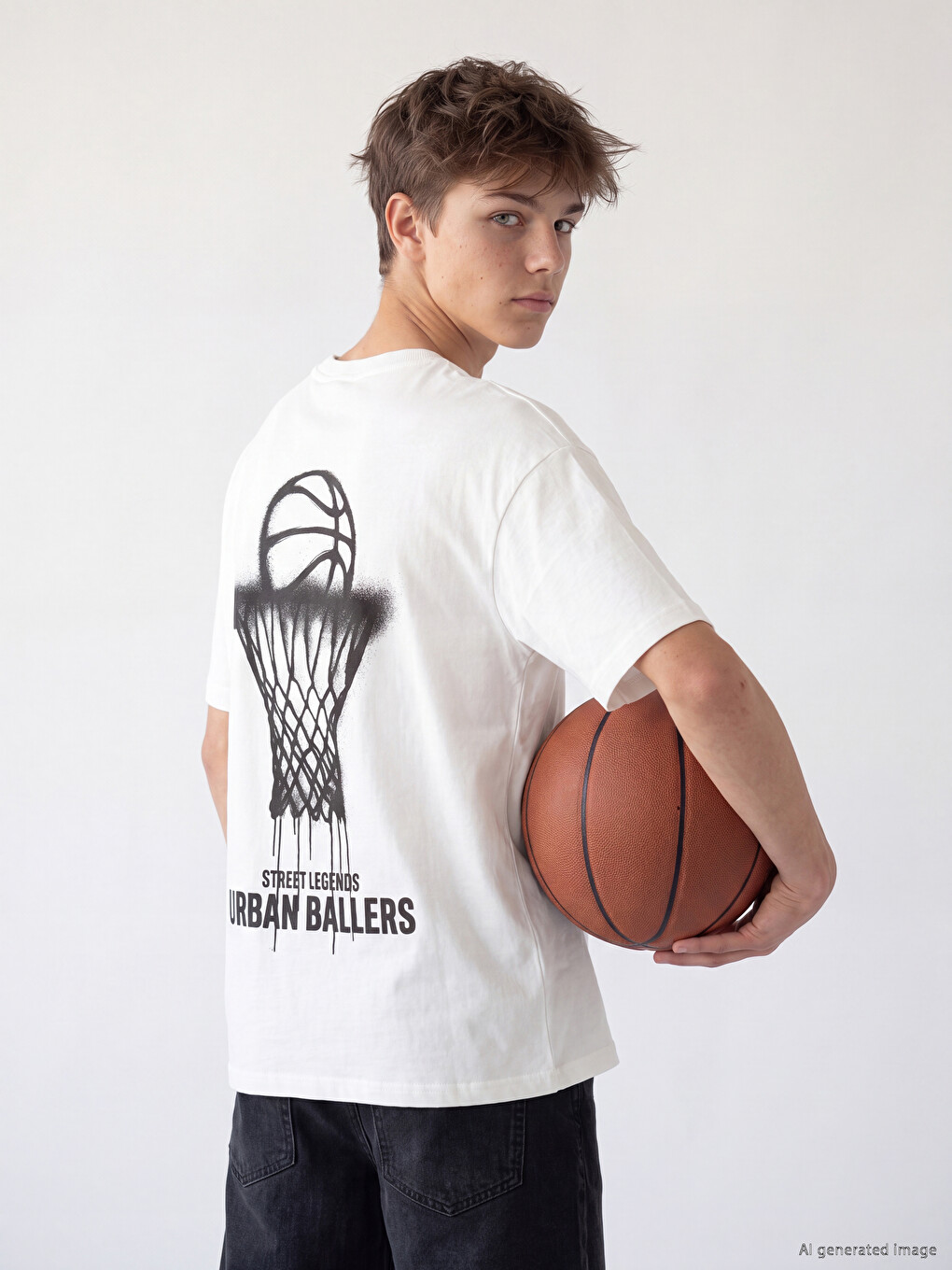 Crew Neck Printed Boys' T-shirt