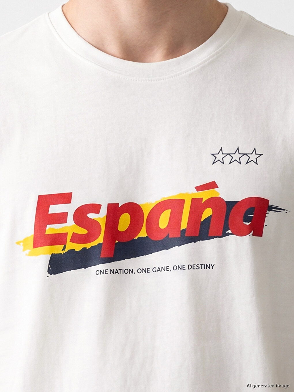 Crew Neck Spain Printed Men's T-Shirt-2
