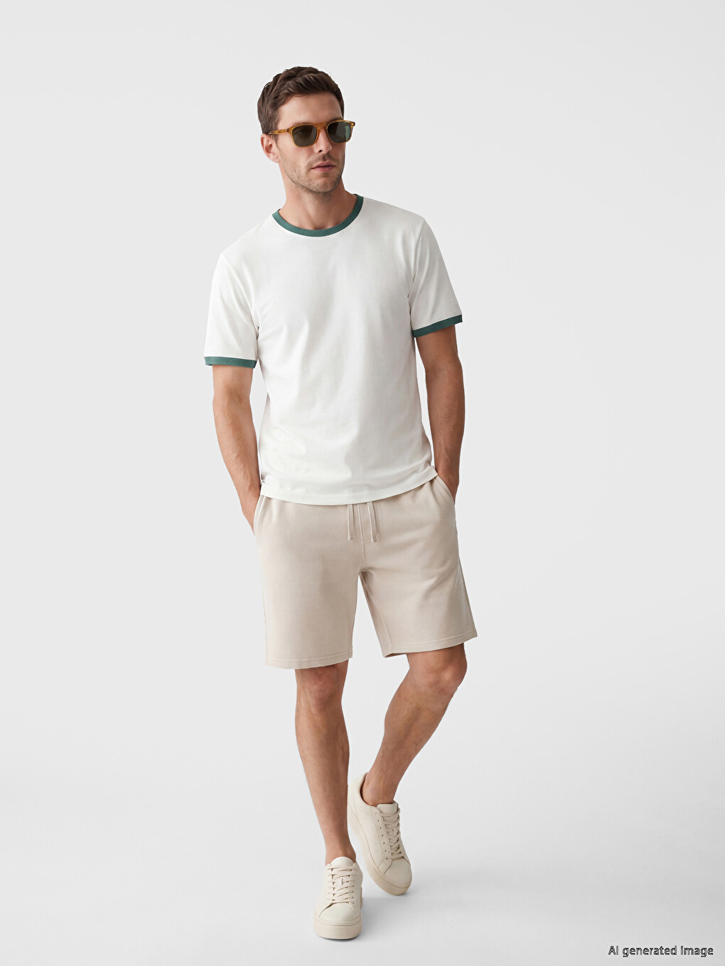 Crew Neck Ribbed Men's Jersey T-Shirt-1