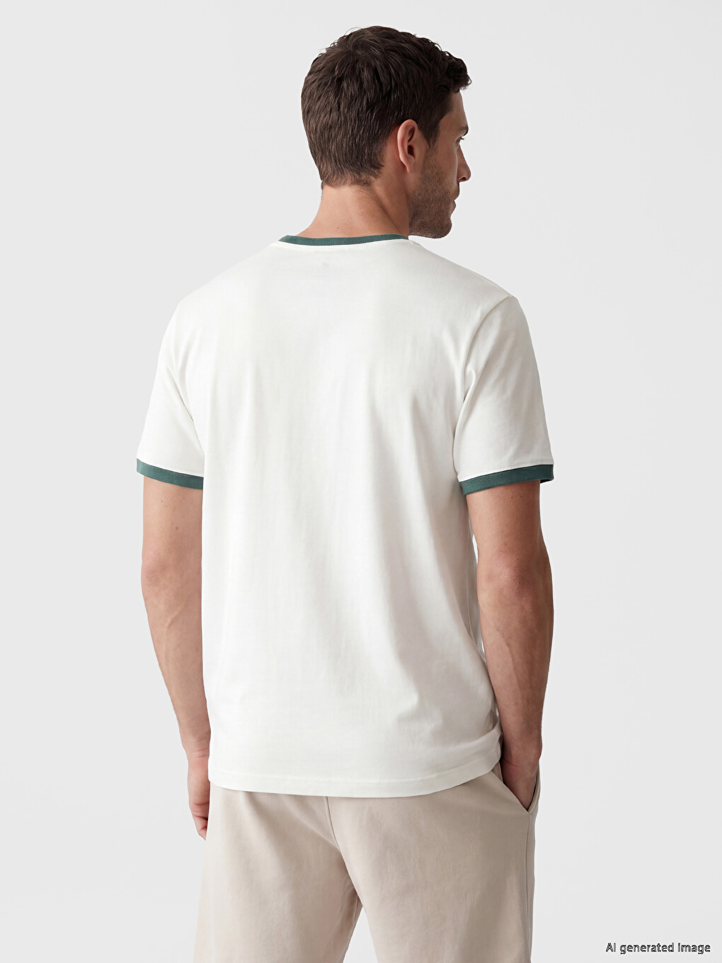 Crew Neck Ribbed Men's Jersey T-Shirt-2