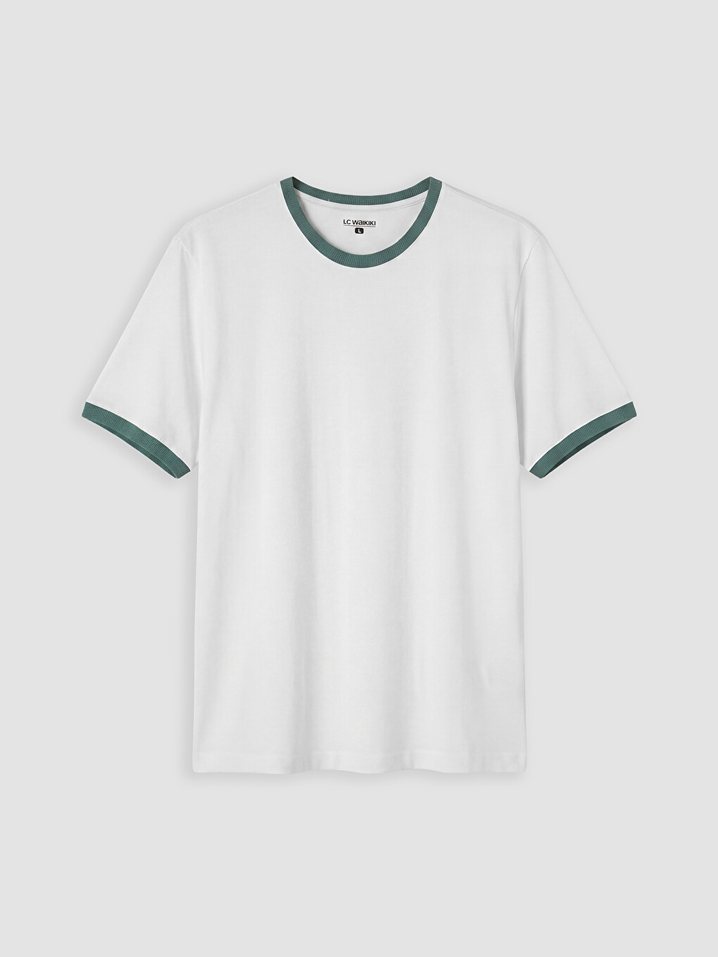 Crew Neck Ribbed Men's Jersey T-Shirt-3