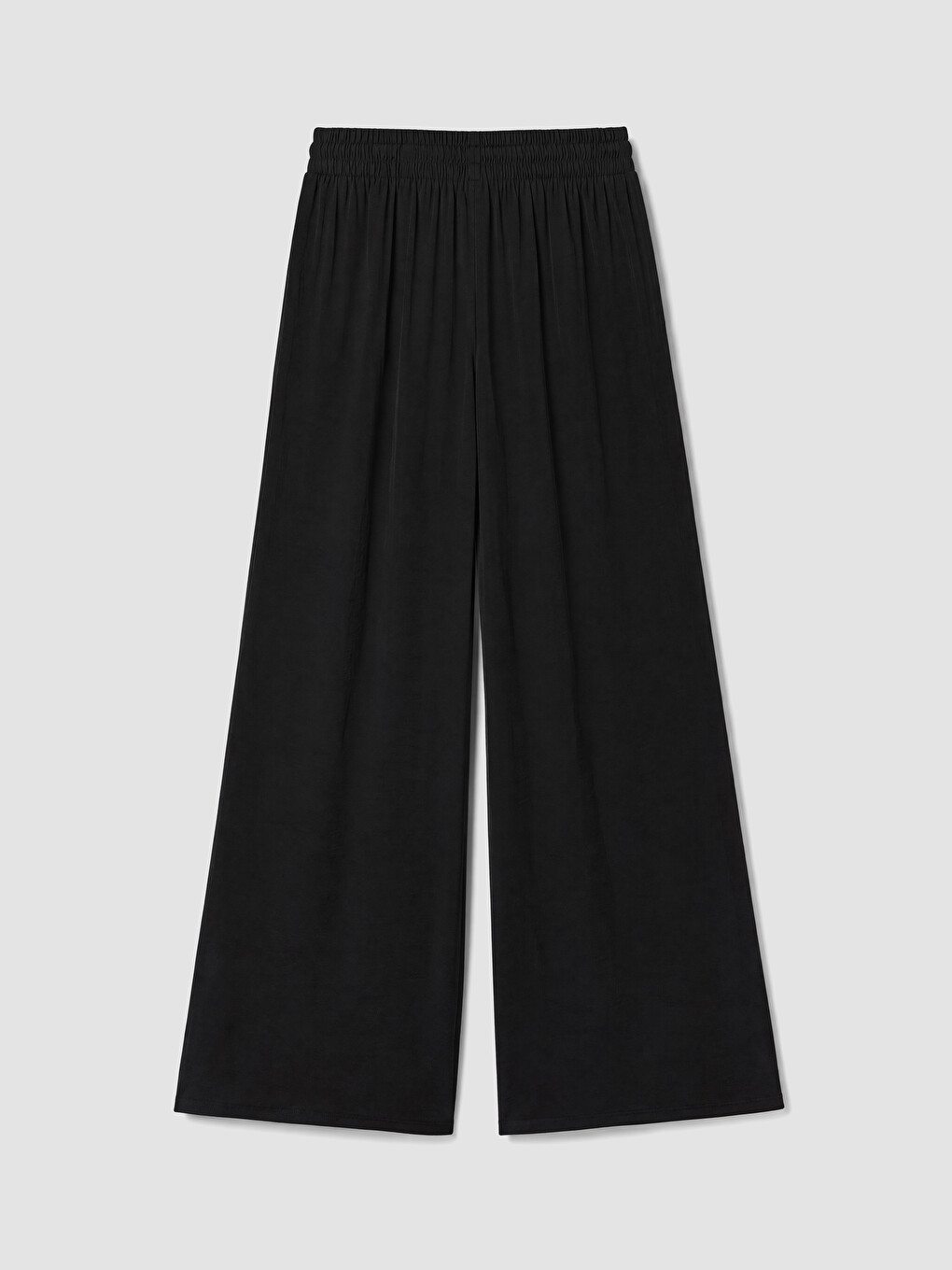 Siyah Beli Lastikli Geniş Paça Kadın Pantolon