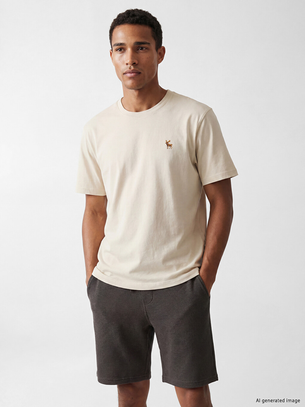 Crew Neck Embroidered Men's T-Shirt